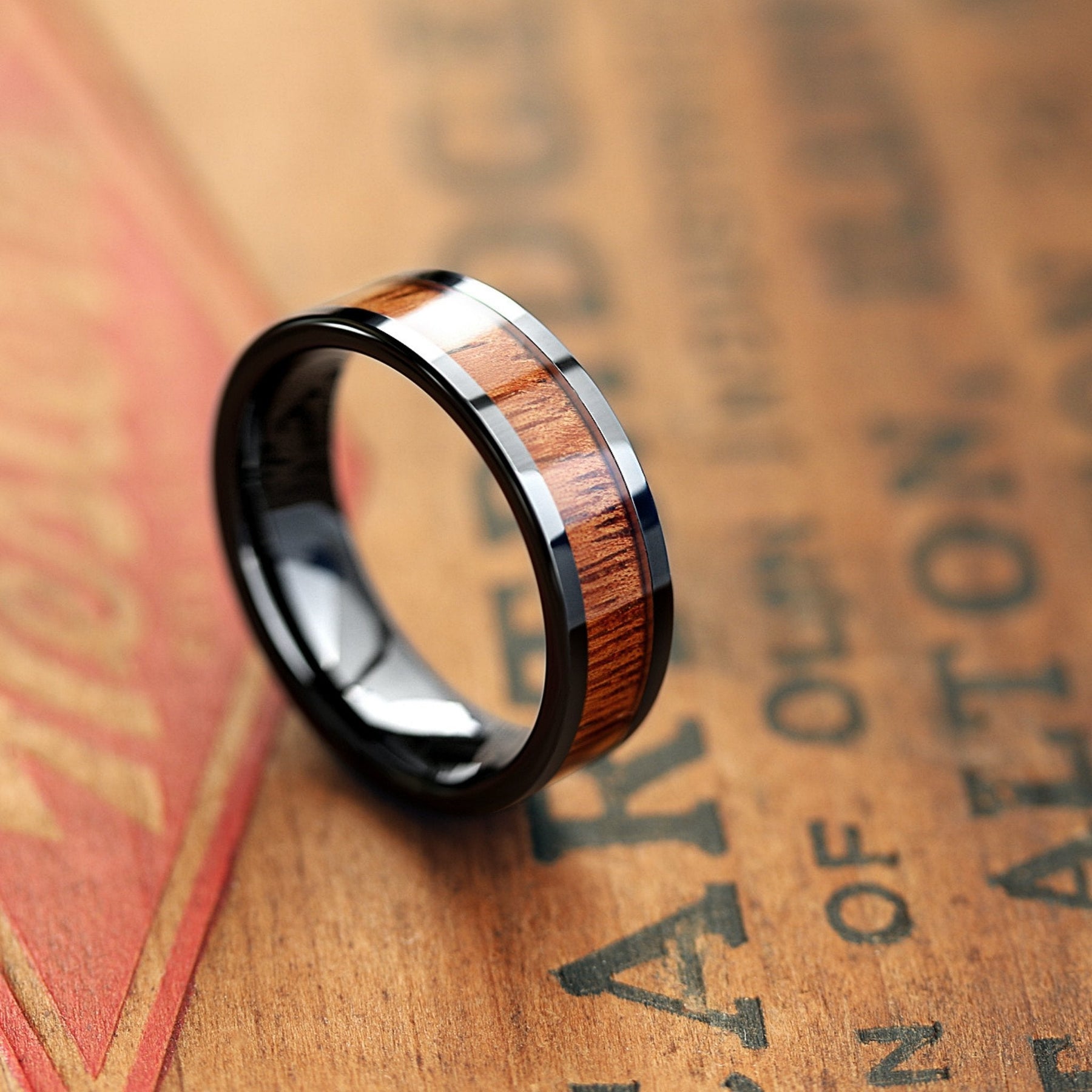 Jarrah and Blackbutt wooden ring by Wooden Ring Store